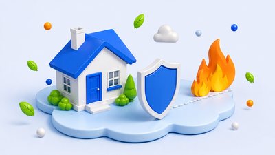 Illustration for the guide on Wildfire Risk and Home Coverage